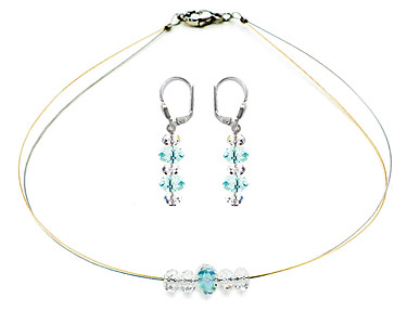 SWAROVSKI (R) crystals in combination with: BELLASIX (R) jewellery set_1800_k_1807_o1 925 silver clasp blue bicolor 24-carat-gold-plated (yellow-Gold)