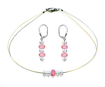 SWAROVSKI (R) crystals in combination with: BELLASIX (R) jewellery set_1802_k_1807_o2 925 silver clasp rose bicolor 24-carat-gold-plated (yellow-Gold)