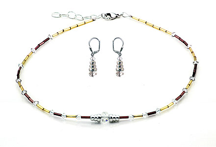 SWAROVSKI (R) crystals in combination with: BELLASIX (R) jewellery set_1815_k_1815_o 925 silver clasp. bicolor Farben: brown yellow-gold silber.