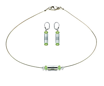 SWAROVSKI (R) crystals in combination with: BELLASIX (R) jewellery set_1834_k_1834_o 925 silver clasp green wedding jewellery