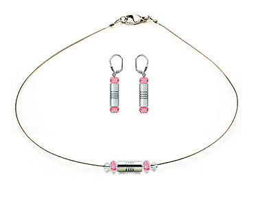 SWAROVSKI (R) crystals in combination with: BELLASIX (R) jewellery set_1835_k_1833_o 925 silver clasp rose wedding jewellery