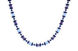 BELLASIX ® 1649-K necklace collier, 925 silver / lobster clasp, lapis lazuli, aquamarine, amethyst, hematine