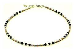 SWAROVSKI (R) crystals in combination with: BELLASIX (R) 1710-K necklace onyx hematine - bicolor - 925 silver clasp