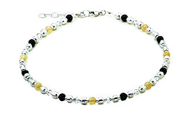 SWAROVSKI (R) crystals in combination with: BELLASIX (R) 1711-K necklace citrine (yellow quartz) onyx 925 silver clasp