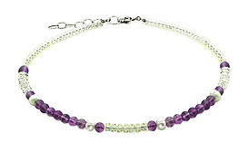 SWAROVSKI (R) crystals in combination with: BELLASIX (R) 1716-K necklace amethyst (purple-coloured) mussel-stone-pearl 925 silver clasp