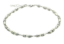 SWAROVSKI (R) crystals in combination with: BELLASIX (R) 1719-K necklace 925 silver clasp wedding jewellery manufactured handwork