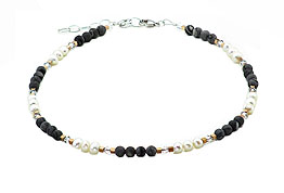 SWAROVSKI (R) crystals in combination with: BELLASIX (R) 1720-K necklace jaspis (various in colour-sample) hematine 925 silver clasp mussel-stone-pearl