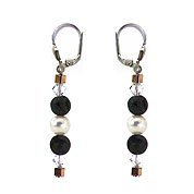 SWAROVSKI (R) crystals in combination with: BELLASIX (R) 1720-O earrings jaspis (various in colour-sample) hematine 925 silver clasp mussel-stone-pearl