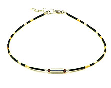 SWAROVSKI (R) crystals in combination with: BELLASIX (R) 1723-K necklace brown black gold-coloured 925 silver clasp
