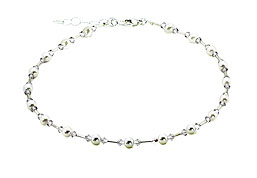 SWAROVSKI (R) crystals in combination with: BELLASIX (R) 1727-K necklace wedding jewellery mussel-stone-pearl 925 silver clasp