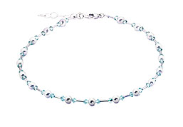 SWAROVSKI (R) crystals in combination with: BELLASIX (R) 1728-K necklace wedding jewellery mussel-stone-pearl 925 silver clasp
