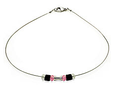 SWAROVSKI (R) crystals in combination with: BELLASIX (R) 1731-K necklace 925 silver clasp rose wedding jewellery collier