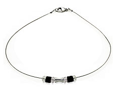 SWAROVSKI (R) crystals in combination with: BELLASIX (R) 1733-K necklace 925 silver clasp wedding jewellery collier