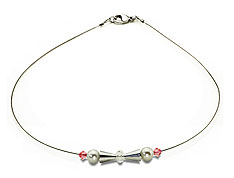 SWAROVSKI (R) crystals in combination with: BELLASIX (R) 1739-K necklace rose mussel-stone-pearl 925 silver clasp wedding jewellery