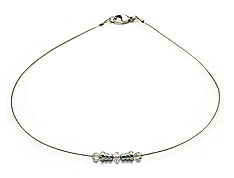 SWAROVSKI (R) crystals in combination with: BELLASIX (R) 1745-K necklace 925 silver clasp wedding jewellery manufactured handwork