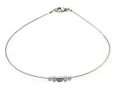 SWAROVSKI (R) crystals in combination with: BELLASIX (R) 1748-K necklace 925 silver clasp mussel-stone-pearl wedding jewellery
