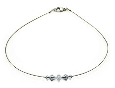 SWAROVSKI (R) crystals in combination with: BELLASIX (R) 1749-K necklace 925 silver clasp wedding jewellery manufactured handwork