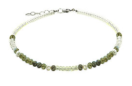 SWAROVSKI (R) crystals in combination with: BELLASIX (R) 1759-K necklace labradorite mussel-stone-pearl 925 silver clasp