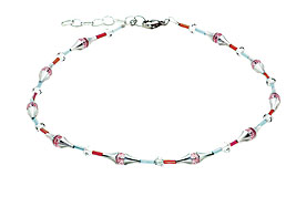 SWAROVSKI (R) crystals in combination with: BELLASIX (R) 1765-K necklace rose blue 925 silver clasp