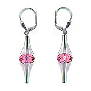SWAROVSKI (R) crystals in combination with: BELLASIX (R) 1765-O earrings rose rose 925 silver clasp