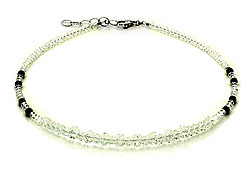 SWAROVSKI (R) crystals in combination with: BELLASIX (R) 1768-K necklace onyx 925 silver clasp wedding jewellery collier