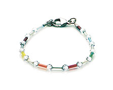 SWAROVSKI (R) crystals in combination with: BELLASIX (R) 1770-A bracelet brown yellow orange pink green blue 925 silver clasp