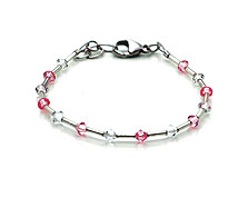 SWAROVSKI (R) crystals in combination with: BELLASIX (R) 1772-A bracelet rose / rose 925 silver clasp