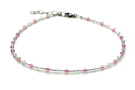 SWAROVSKI (R) crystals in combination with: BELLASIX (R) 1772-K necklace rose / rose 925 silver clasp