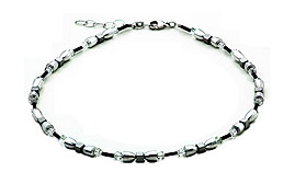 SWAROVSKI (R) crystals in combination with: BELLASIX (R) 1779-K necklace hematine (anthracite-grey) 925 silver clasp