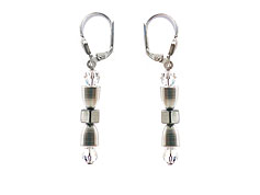 SWAROVSKI (R) crystals in combination with: BELLASIX (R) 1779-O earrings hematine 925 silver clasp