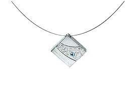 SWAROVSKI (R) crystals in combination with: BELLASIX (R) 1791-K necklace blue 925 silver clasp wedding jewellery collier hand-engraved