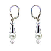 SWAROVSKI (R) crystals in combination with: BELLASIX (R) 1808-O2 earrings 925 silver clasp weddingsjewellery mussel-stone-pearl