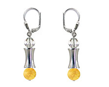 SWAROVSKI (R) crystals in combination with: BELLASIX (R) 1814-O earrings citrine (yellow quartz) 925 silver clasp
