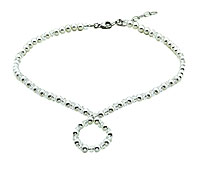 SWAROVSKI (R) crystals in combination with: BELLASIX (R) 1816-K wedding collier necklace 925 silver clasp wedding jewellery