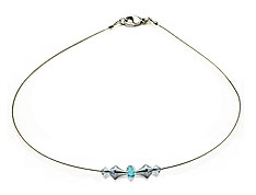 SWAROVSKI (R) crystals in combination with: BELLASIX (R) 1820-K necklace blue 925 silver clasp wedding jewellery manufactured handwork