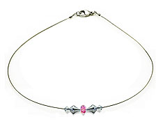 SWAROVSKI (R) crystals in combination with: BELLASIX (R) 1821-K necklace rose 925 silver clasp wedding jewellery manufactured handwork