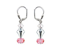 SWAROVSKI (R) crystals in combination with: BELLASIX (R) 1826-O rose earrings 925 silver clasp wedding jewellery manufactured handwork