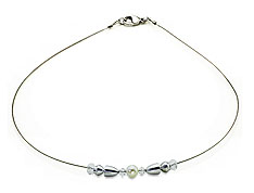 SWAROVSKI (R) crystals in combination with: BELLASIX (R) 1830-K necklace 925 silver clasp weddingsjewellery mussel-stone-pearl