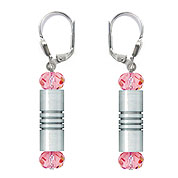 SWAROVSKI (R) crystals in combination with: BELLASIX (R) 1833-O earrings rose 925 silver clasp wedding jewellery