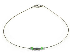SWAROVSKI (R) crystals in combination with: BELLASIX (R) 1834-K necklace green 925 silver clasp wedding jewellery