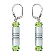 SWAROVSKI (R) crystals in combination with: BELLASIX (R) 1834-O earrings green 925 silver clasp wedding jewellery
