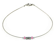 SWAROVSKI (R) crystals in combination with: BELLASIX (R) 1835-K necklace rose 925 silver clasp wedding jewellery