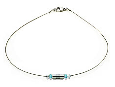 SWAROVSKI (R) crystals in combination with: BELLASIX (R) 1836-K necklace blue 925 silver clasp wedding jewellery