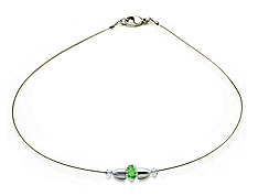 SWAROVSKI (R) crystals in combination with: BELLASIX (R) 1838-K necklace green 925 silver clasp wedding jewellery