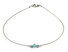SWAROVSKI (R) crystals in combination with: BELLASIX (R) 1839-K necklace blue 925 silver clasp wedding jewellery