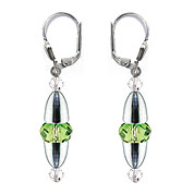 SWAROVSKI (R) crystals in combination with: BELLASIX (R) 1847-O earrings green 925 silver clasp wedding jewellery