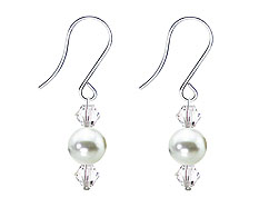 SWAROVSKI (R) crystals in combination with: BELLASIX (R) 4508-SSO earrings stainless steel (316L) earring wire mussel-stone-pearl