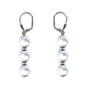 BELLASIX ® 90002-O earrings, 925 silver / lobster clasp, fresh water cultivated pearl, hematine