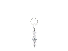 BELLASIX ® zipper pendant AR3 or handbag charm w. SWAROVSKI ® crystals in crystal, total length approx. 4.5 cm