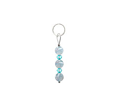 BELLASIX ® zipper pendant AR45 or handbag charm w. SWAROVSKI ® crystals in blue with aquamarine, total length approx. 4.5 cm
